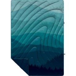 Rumpl Original Puffy Blanket - Printed 1-Person -Outdoor Camping Shop TPPB BRF 1BLUE RIDGE FADE OGPUFFY 1P FLATLAY